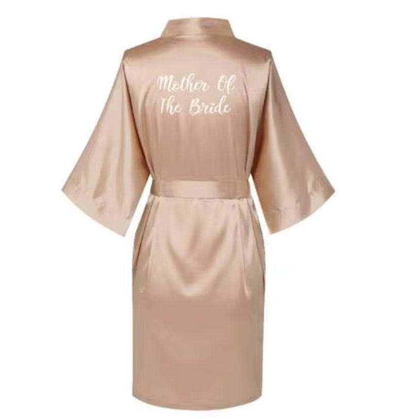 Satin Silk Robes plus Size Wedding Bathrobe Bride Bridesmaid Dress Gown Women Clothing Sleepwear Maid of Honor Rose Gold