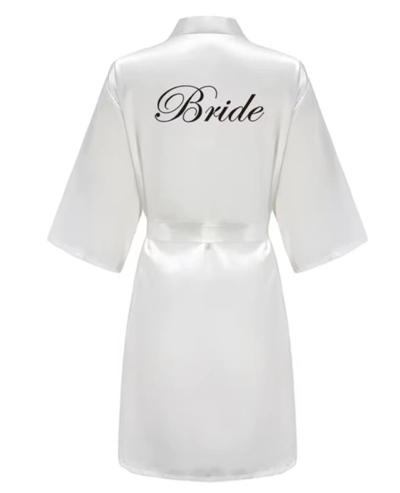 Satin Silk Robes plus Size Wedding Bathrobe Bride Bridesmaid Dress Gown Women Clothing Sleepwear Maid of Honor Rose Gold