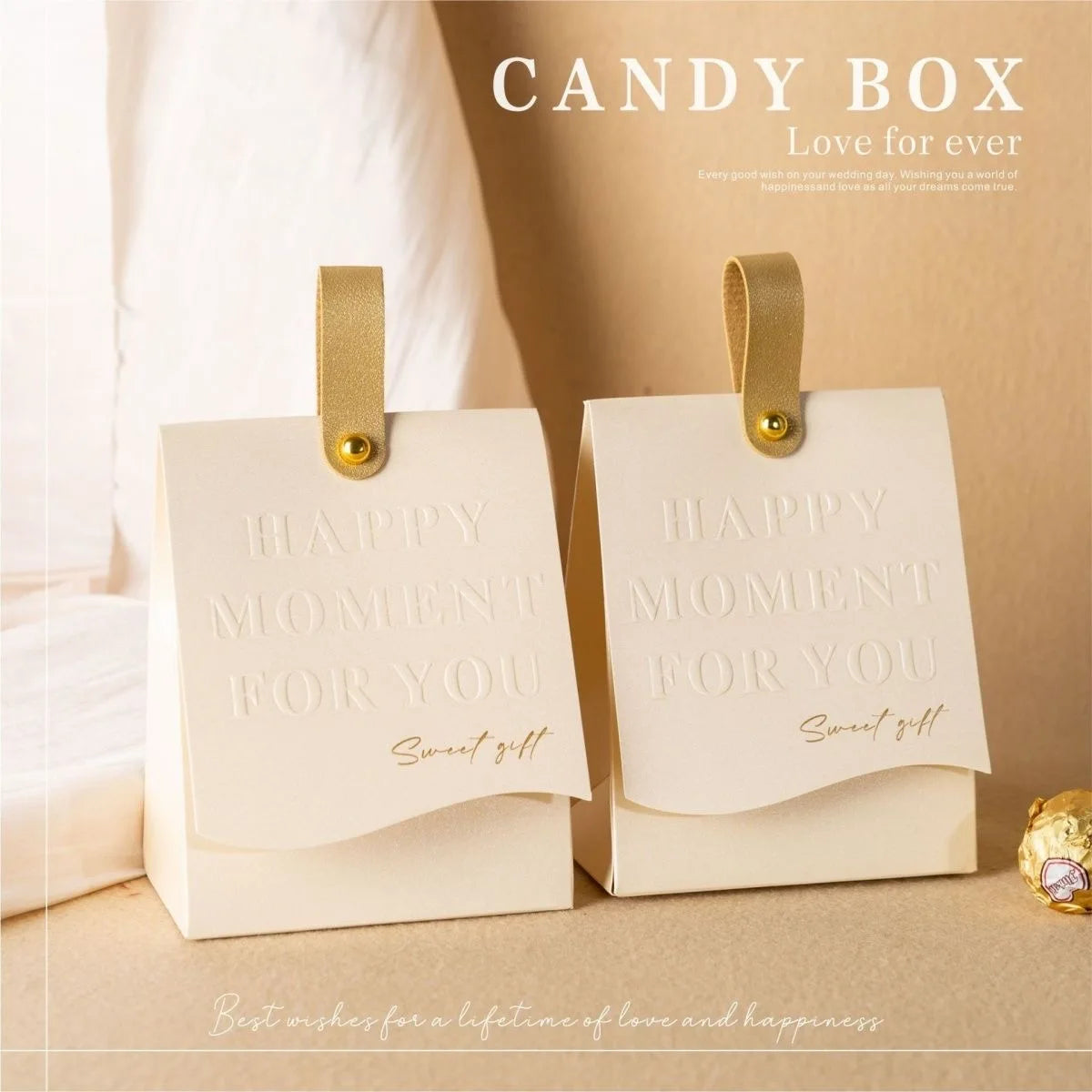10Pcs Creative Leather Portable Gift Box High-End Portable Wedding Candy Paper Box Party Packaging Supplies Paper Box