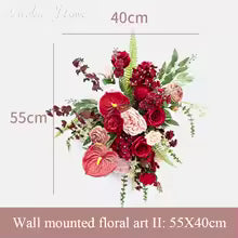 Composition Florale Rouge de Mariage – Décoration Suspendue
