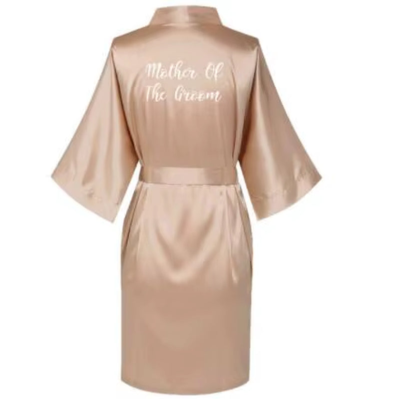 Satin Silk Robes plus Size Wedding Bathrobe Bride Bridesmaid Dress Gown Women Clothing Sleepwear Maid of Honor Rose Gold