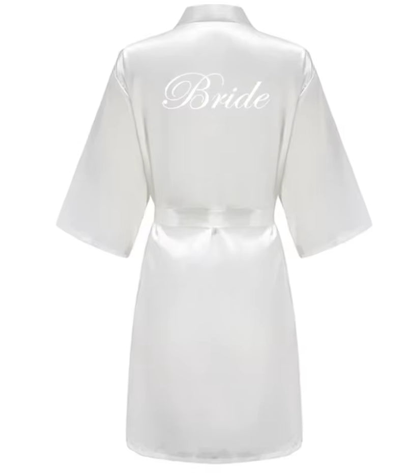 Satin Silk Robes plus Size Wedding Bathrobe Bride Bridesmaid Dress Gown Women Clothing Sleepwear Maid of Honor Rose Gold